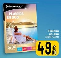 Promoties Plaisirs en duo - Wonderbox - Geldig van 28/05/2024 tot 10/06/2024 bij Cora