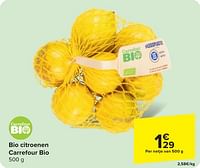 Promoties Bio citroenen carrefour bio - Huismerk - Carrefour  - Geldig van 29/05/2024 tot 10/06/2024 bij Carrefour