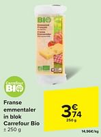 Promoties Franse emmentaler in blok carrefour bio - Huismerk - Carrefour  - Geldig van 29/05/2024 tot 10/06/2024 bij Carrefour
