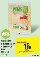 Promoties Geraspte emmentaler carrefour bio - Huismerk - Carrefour  - Geldig van 29/05/2024 tot 10/06/2024 bij Carrefour