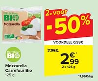 Promoties Mozzarella carrefour bio - Huismerk - Carrefour  - Geldig van 29/05/2024 tot 10/06/2024 bij Carrefour