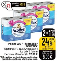 Promotions Papier wc - toiletpapier scottex complete clean décor - Scottex - Valide de 28/05/2024 à 03/06/2024 chez Cora