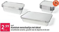 Promoties Aluminium ovenschaaltjes met deksel - FOLIA - Geldig van 03/06/2024 tot 09/06/2024 bij Aldi