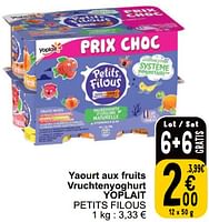 Promotions Yaourt aux fruits vruchtenyoghurt yoplait petits filous - Yoplait - Valide de 28/05/2024 à 03/06/2024 chez Cora
