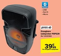 Promoties Poss draagbare luidspreker psps29 - Poss - Geldig van 29/05/2024 tot 17/06/2024 bij Carrefour