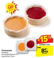 Promoties Cheesecake - Huismerk - Carrefour  - Geldig van 29/05/2024 tot 04/06/2024 bij Carrefour