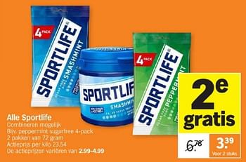 Promotions Peppermint sugarfree - Sportlife - Valide de 26/05/2024 à 02/06/2024 chez Albert Heijn