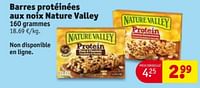Promotions Barres protéinées aux noix nature valley - Nature Valley  - Valide de 28/05/2024 à 09/06/2024 chez Kruidvat