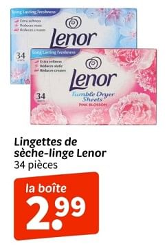 Promotions Lingettes de seche-linge lenor - Lenor - Valide de 24/02/2024 à 02/06/2024 chez Wibra