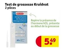 Promotions Test de grossesse kruidvat - Produit maison - Kruidvat - Valide de 28/05/2024 à 09/06/2024 chez Kruidvat
