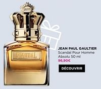 Promotions Jean paul gaultier scandal pour homme absolu - Jean Paul Gaultier - Valide de 27/05/2024 à 09/06/2024 chez ICI PARIS XL