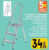 Promotions Escabelle - trapladder escalo easy step - Escalo - Valide de 28/05/2024 à 10/06/2024 chez Cora