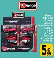 Promotions Ferrari 1-43 ème - Burago - Valide de 28/05/2024 à 10/06/2024 chez Cora