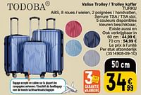 Promotions Valise trolley - trolley koffer turku - Todoba - Valide de 28/05/2024 à 10/06/2024 chez Cora