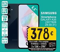 Promotions Samsung smartphone galaxy a35 - Samsung - Valide de 28/05/2024 à 10/06/2024 chez Cora