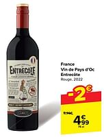 Promotions France vin de pays d’oc entrecôte rouge - Vins rouges - Valide de 29/05/2024 à 04/06/2024 chez Carrefour