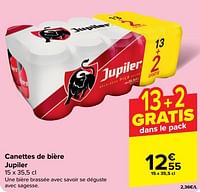 Promotions Canettes de bière jupiler - Jupiler - Valide de 29/05/2024 à 04/06/2024 chez Carrefour