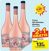 Promotions France igp atlantique mimbeau rosé - Vins rosé - Valide de 29/05/2024 à 04/06/2024 chez Carrefour