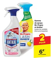 Promotions Gamme de sprays mr. propre et antikal - Produit maison - Carrefour  - Valide de 29/05/2024 à 04/06/2024 chez Carrefour