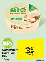 Promotions Camembert carrefour bio - Produit maison - Carrefour  - Valide de 29/05/2024 à 10/06/2024 chez Carrefour