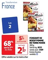 Promoties Fondant de boeuf pomme de terre marie - Marie - Geldig van 28/05/2024 tot 02/06/2024 bij Auchan