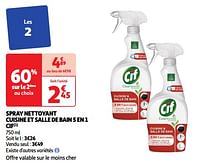 Promoties Spray nettoyant cuisine et salle de bain 5 en 1 cif - Cif - Geldig van 28/05/2024 tot 02/06/2024 bij Auchan