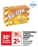 Promoties Twister vanille et fruits tropicaux + ananas - Ola - Geldig van 28/05/2024 tot 02/06/2024 bij Auchan