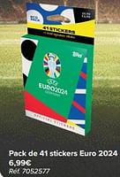 Promotions Pack de 41 stickers euro 2024 - Topps - Valide de 29/05/2024 à 17/06/2024 chez Carrefour
