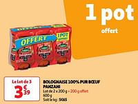 Promotions Bolognaise 100% pur boeuf panzani - Panzani - Valide de 28/05/2024 à 02/06/2024 chez Auchan Ronq