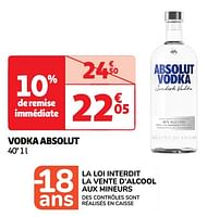 Promotions Vodka absolut - Absolut - Valide de 28/05/2024 à 02/06/2024 chez Auchan Ronq