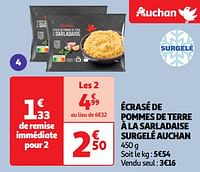 Promotions Écrasé de pommes de terre à la sarladaise surgelé auchan - Produit Maison - Auchan Ronq - Valide de 28/05/2024 à 02/06/2024 chez Auchan Ronq