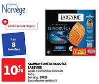 Promotions Saumon fumé de norvège labeyrie - Labeyrie - Valide de 28/05/2024 à 02/06/2024 chez Auchan Ronq