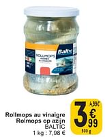 Promotions Rollmops au vinaigre rolmops op azijn baltic - Baltic - Valide de 28/05/2024 à 03/06/2024 chez Cora