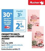 Promoties Croquettes multiviandes chat stérilisé auchan - Huismerk - Auchan - Geldig van 28/05/2024 tot 03/06/2024 bij Auchan