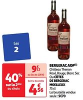 Promoties Bergerac aop château thenon rosé - Rosé wijnen - Geldig van 28/05/2024 tot 03/06/2024 bij Auchan