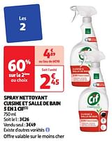 Promoties Spray nettoyant cuisine et salle de bain 5 en 1 cif - Cif - Geldig van 28/05/2024 tot 03/06/2024 bij Auchan