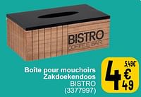 Promotions Boîte pour mouchoirs zakdoekendoos bistro - Produit maison - Cora - Valide de 28/05/2024 à 10/06/2024 chez Cora