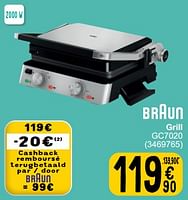 Promotions Braun grill gc7020 - Braun - Valide de 28/05/2024 à 10/06/2024 chez Cora