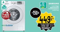 Promotions Samsung lave-linge wasmachine ww90ta046th - Samsung - Valide de 28/05/2024 à 10/06/2024 chez Cora