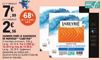 Promotions Saumon fumé le savoureux de norvège labeyrie - Labeyrie - Valide de 28/05/2024 à 08/06/2024 chez E.Leclerc