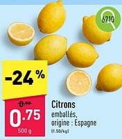 Promotions Citrons - Produit maison - Aldi - Valide de 03/06/2024 à 08/06/2024 chez Aldi