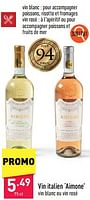 Promotions Vin italien aimone - Vins blancs - Valide de 05/06/2024 à 09/06/2024 chez Aldi