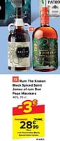 Promoties Rum the kraken black spiced saint james - The Kraken - Geldig van 29/05/2024 tot 10/06/2024 bij Carrefour
