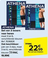 Promoties Set van 3 boxers voor heren - Athena - Geldig van 29/05/2024 tot 10/06/2024 bij Carrefour