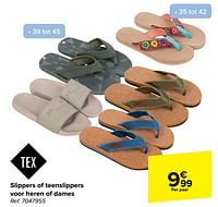 Promoties Slippers of teenslippers voor heren of dames - Tex - Geldig van 29/05/2024 tot 10/06/2024 bij Carrefour