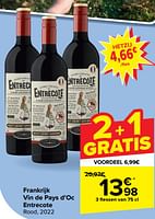 Promoties Vin de pays d’oc entrecote rood - Rode wijnen - Geldig van 29/05/2024 tot 10/06/2024 bij Carrefour