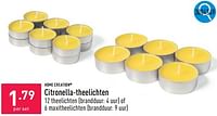 Promoties Citronella-theelichten - HOME CREATION - Geldig van 05/06/2024 tot 09/06/2024 bij Aldi