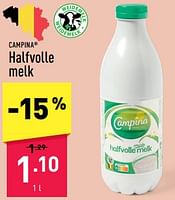 Promoties Halfvolle melk - Campina - Geldig van 08/06/2024 tot 14/06/2024 bij Aldi