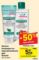 Promoties Desinfecterende handgel - Sanytol - Geldig van 29/05/2024 tot 10/06/2024 bij Carrefour