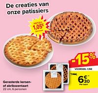 Promoties Gerasterde kersenof abrikozentaart - Huismerk - Carrefour  - Geldig van 29/05/2024 tot 10/06/2024 bij Carrefour